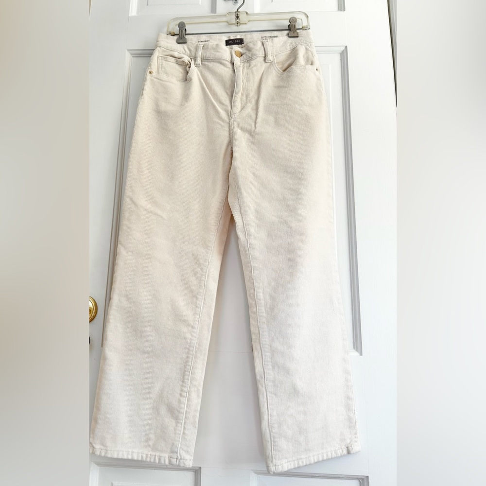 DL 1961 Patti Straight High Rise Vintage Ankle Corduroy - Manilla (Ivory) Sz 30